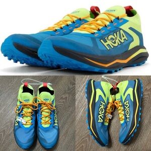 HOKA one one men's zinal 2 trail running shoes in diva blue lettuce Size 10.5